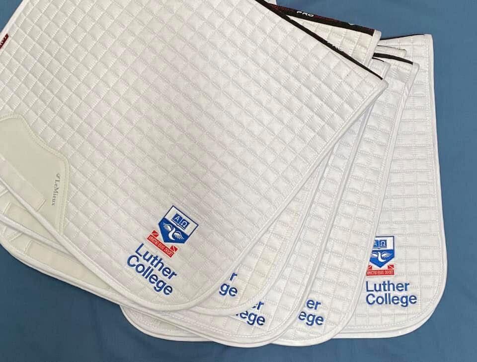 Luther College — embroidered LeMieux saddle pads
