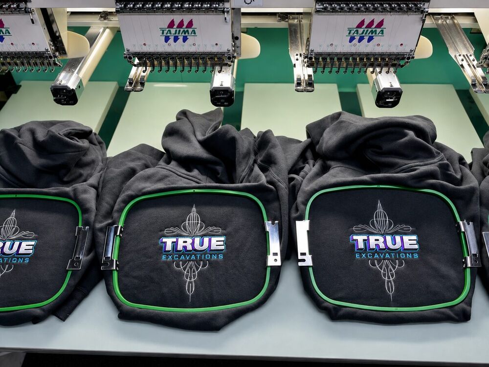 Embroidered hoodies for True Excavations